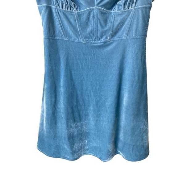 Urban Outfitters Velvet Babydoll Dress M Y2K Mini Corset Empire Waist Coquette - Picture 8 of 12
